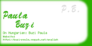 paula buzi business card